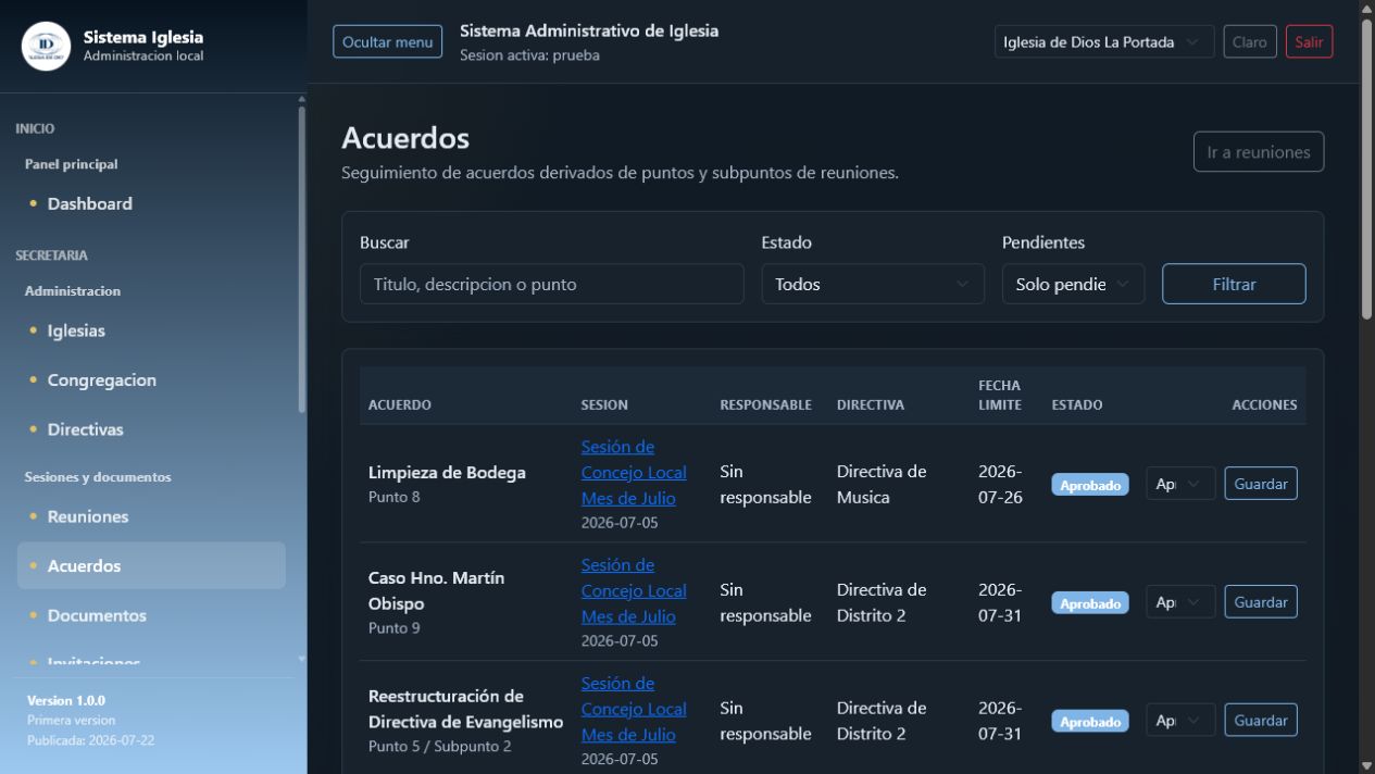 Seguimiento de acuerdos administrativos